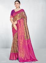 Silk Pink Festival Wear Weaving Saree